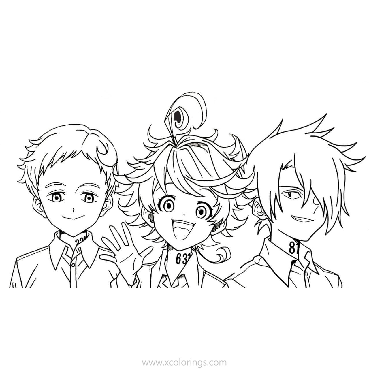 The Promised Neverland Coloring Pages Characters