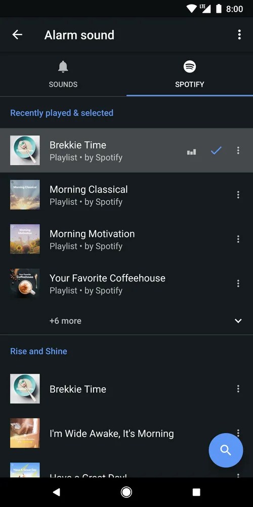 Google Clock app can now use Spotify for alarms