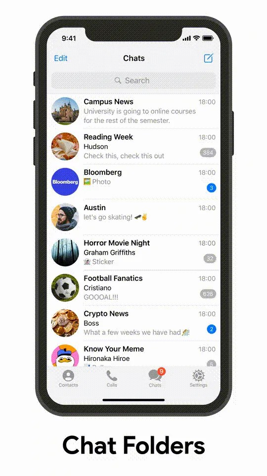 Telegram 6.0 adds Chat Folders to help you organize your groups and