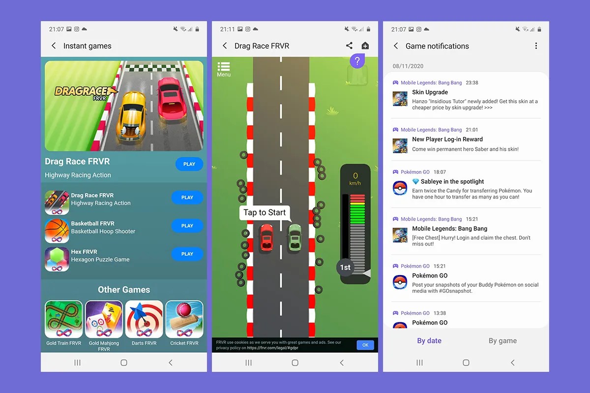 Samsung Game Launcher update adds new sections for Instant Games and in