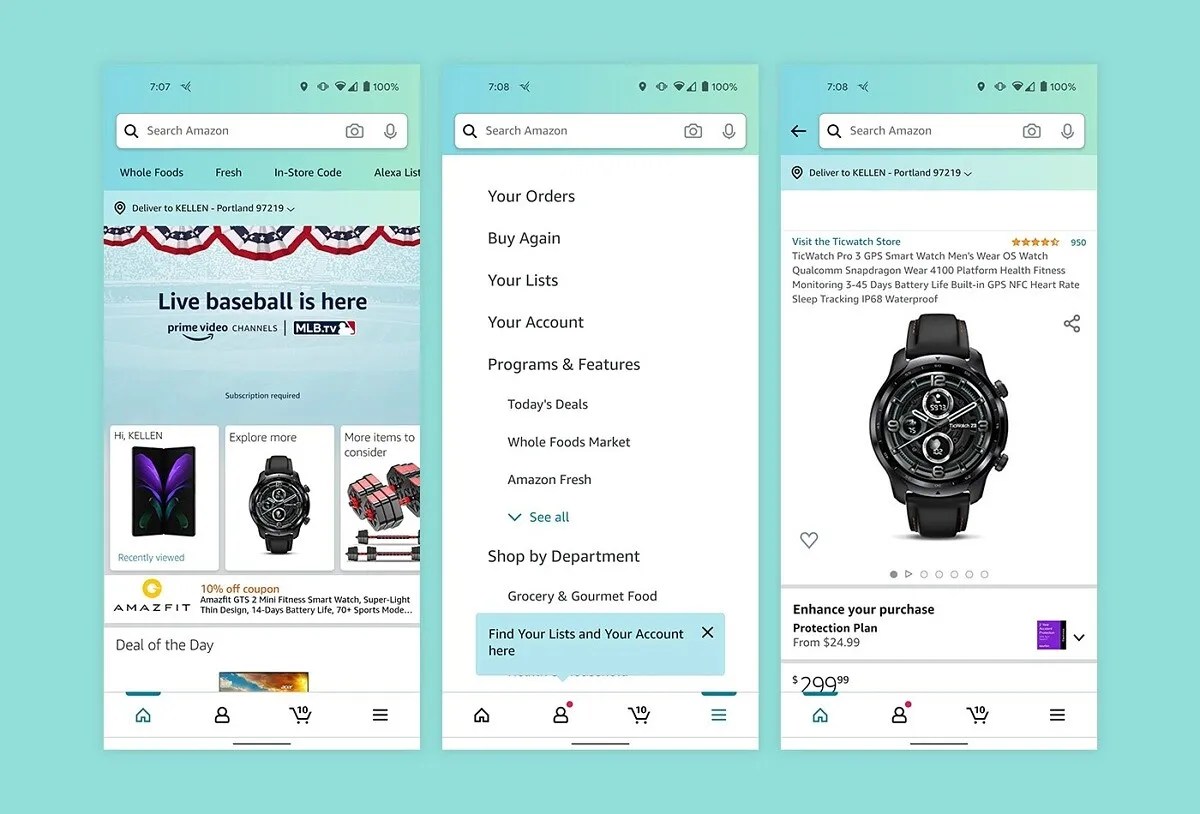 Amazon Android app just got redesigned with new bottom bar navigation