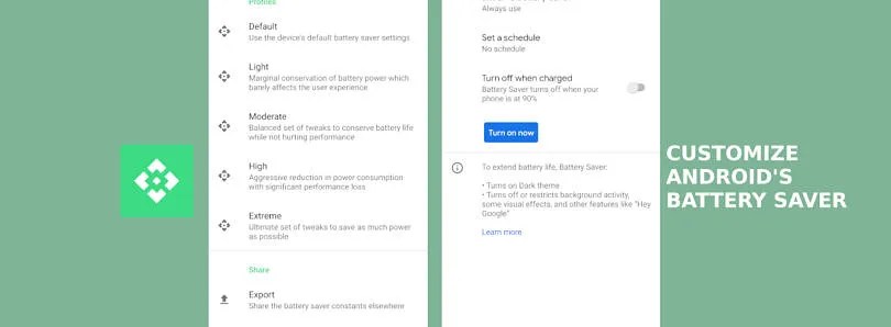 How to customize Android's builtin Battery Saver mode