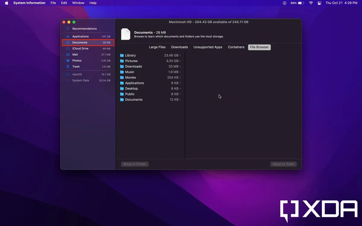 How to check storage on a Mac