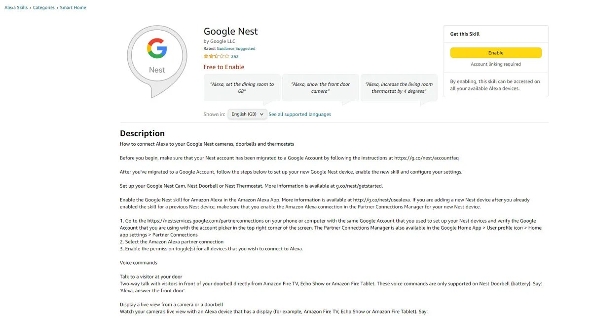How to use Google Nest Doorbell and cameras with Amazon Alexa on Echo