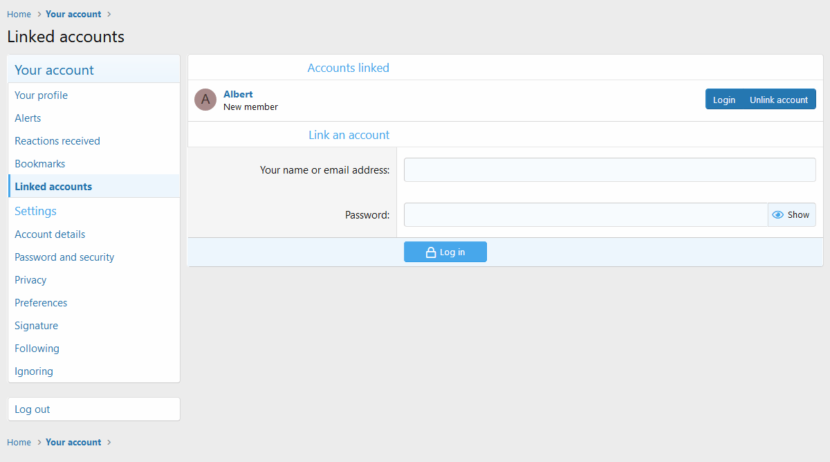 Linked Accounts XenConcept