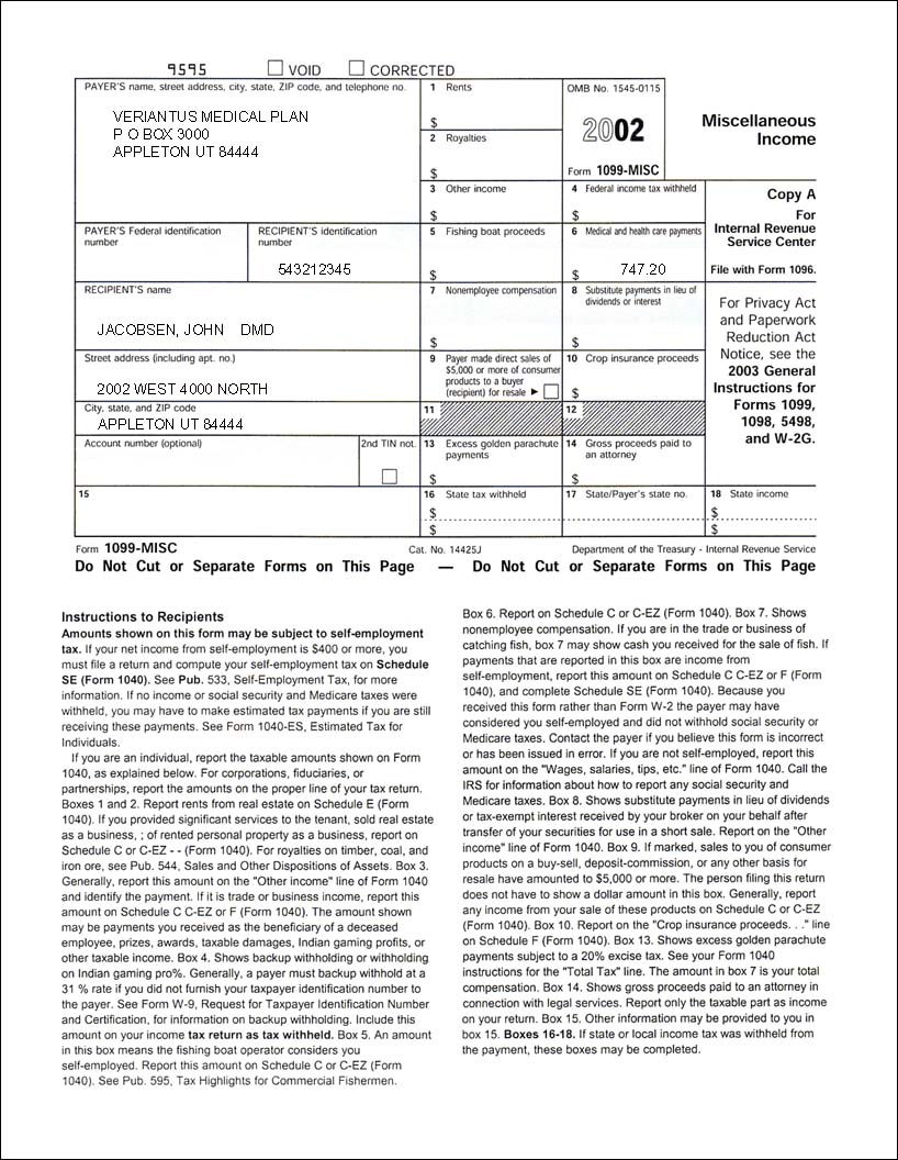 State Tax Refund Form 1099 G Report Of State Tax Refund