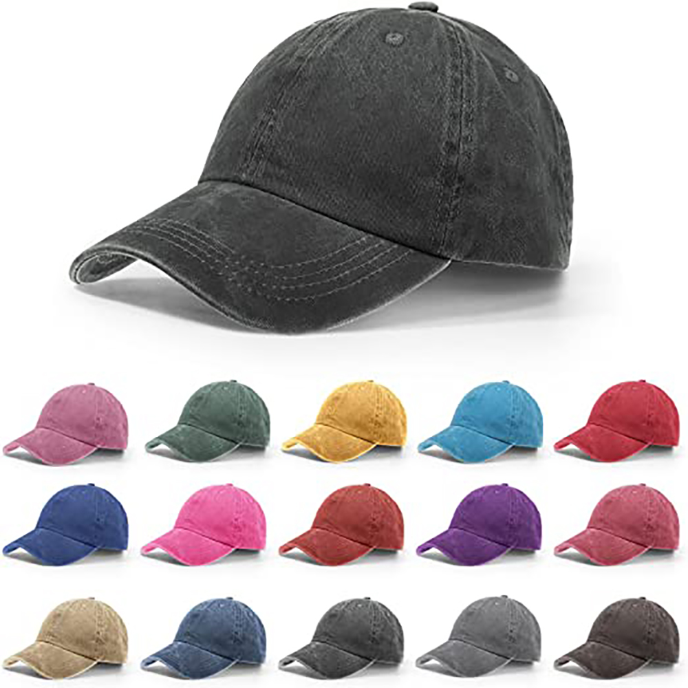 Wholesale Baseball Cap Washed Distressed Baseball Hat Twill Adjustable