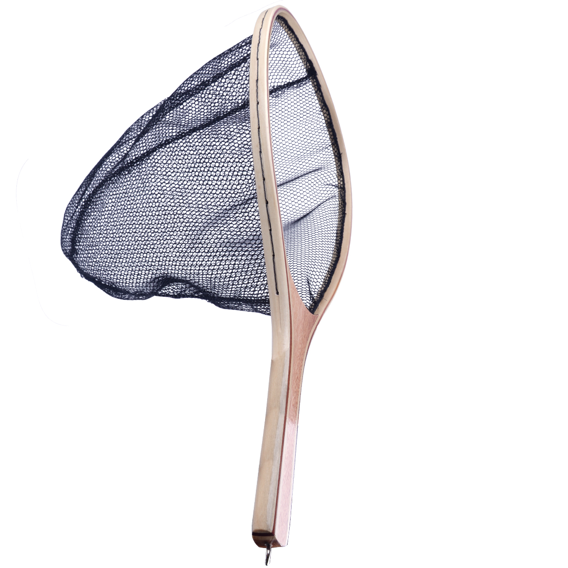 Wood Handle Fly Fishing Landing Net PE Mesh Trout Catch Tackle And