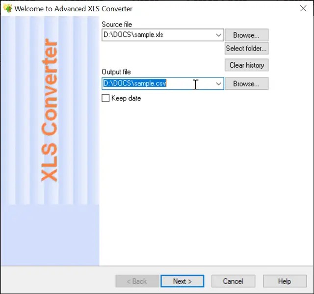 XLS to CSV conversion Batch Converting Tool