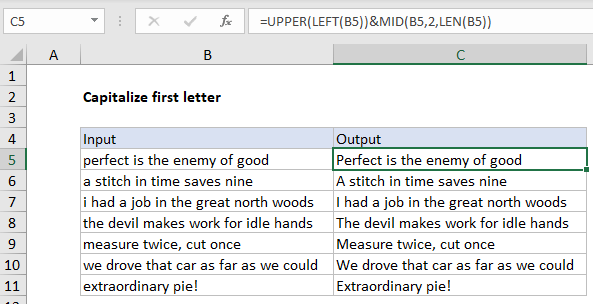 Formula Excel Capital Letters
