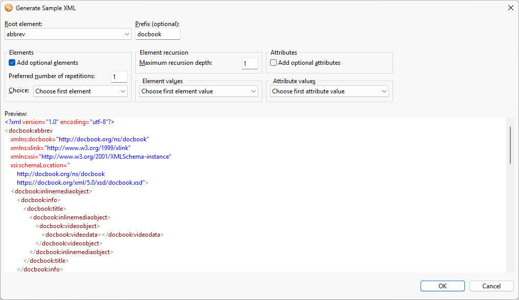 Generating XML from XSD