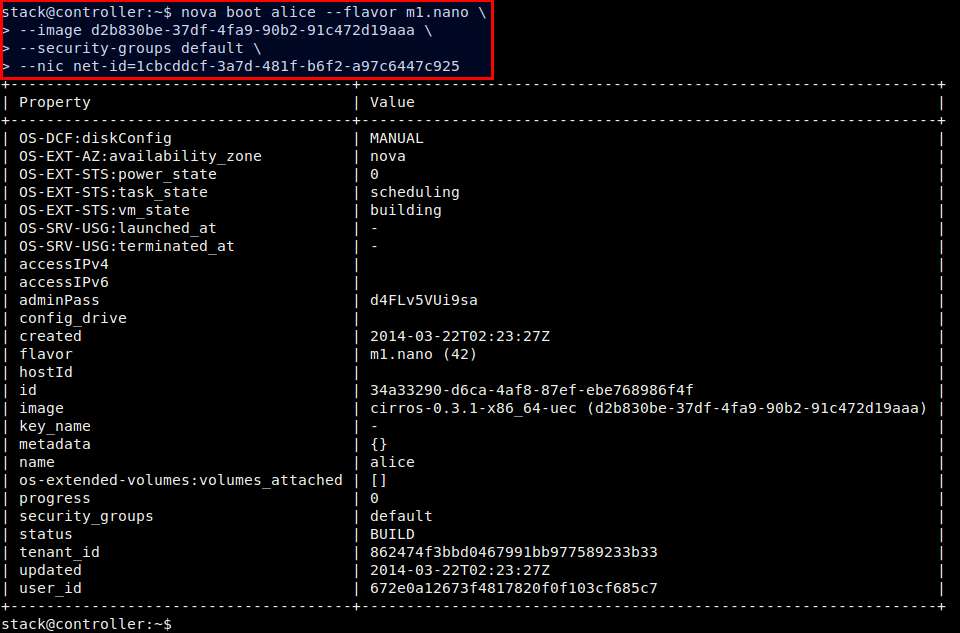 How to manage VMs with OpenStack command line tools