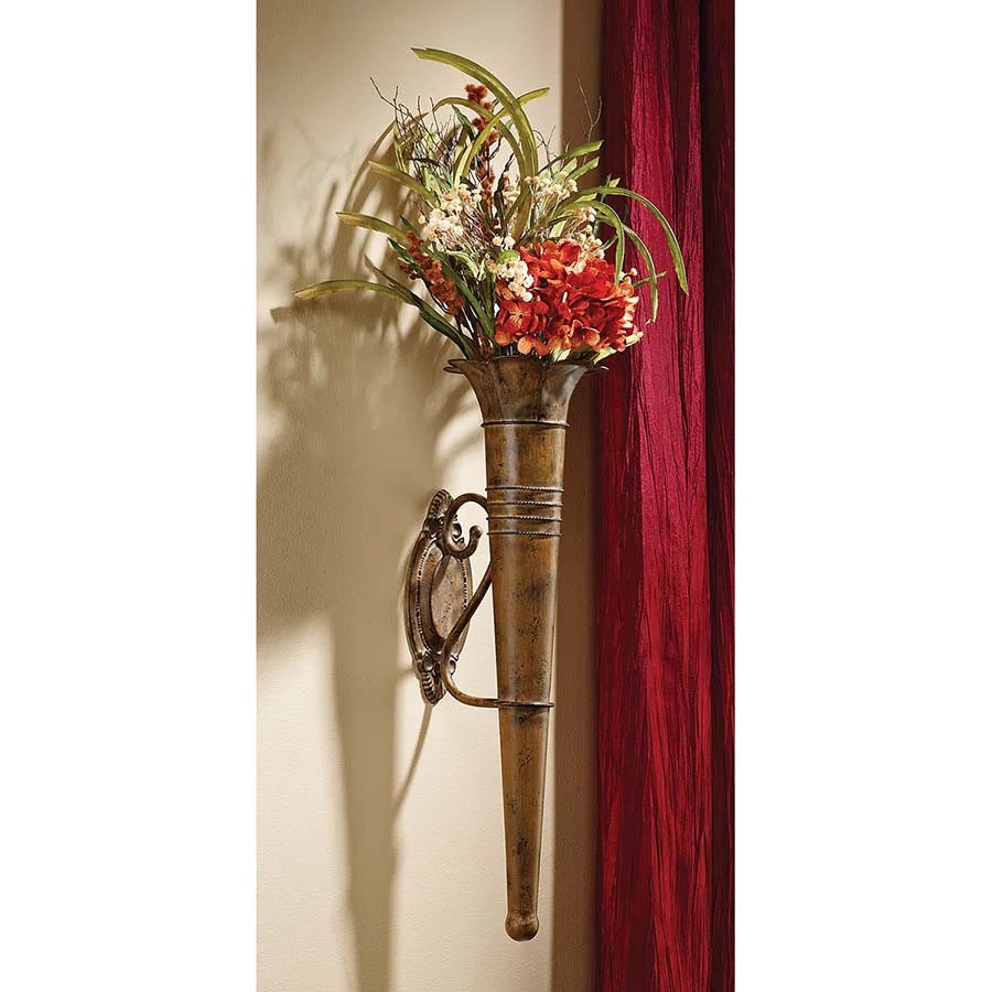 Architectural Metal Wall Pocket Vase