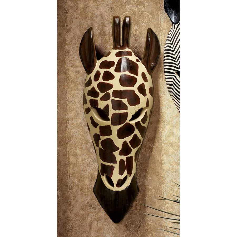 14.5" Classic African Wildlife Tribal Giraffe Wall Mask