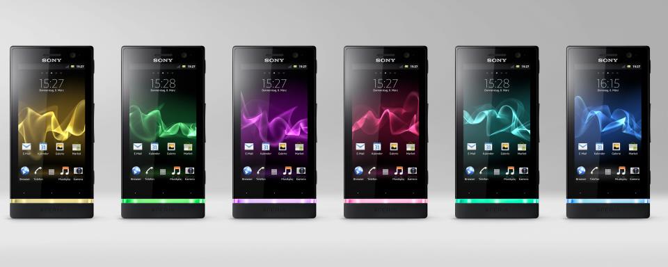 The Xperia U in all of its LED colours Xperia Blog