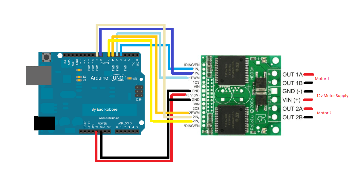 Arduino uno wiring diagram