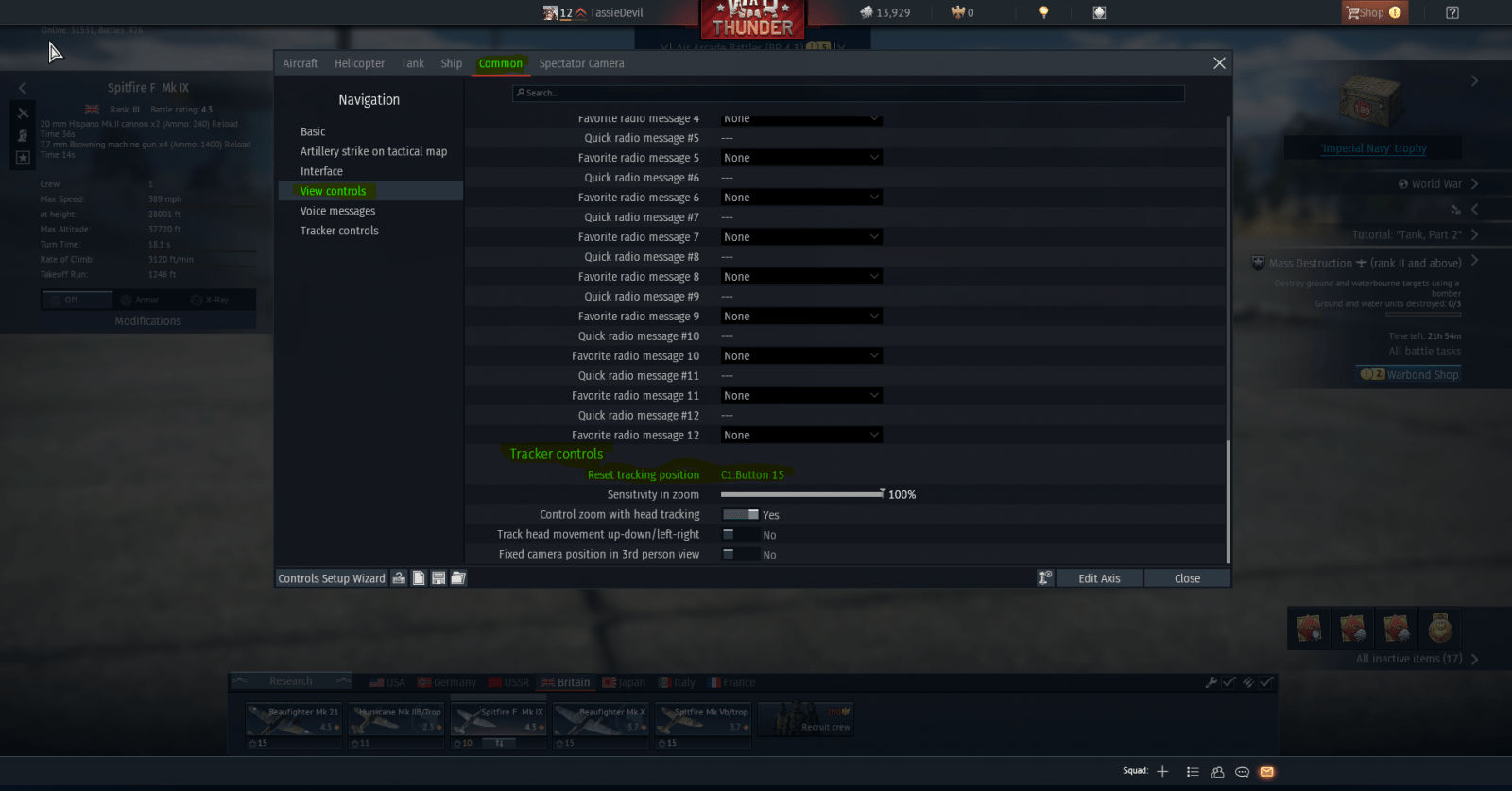 How to center VR War thunder
