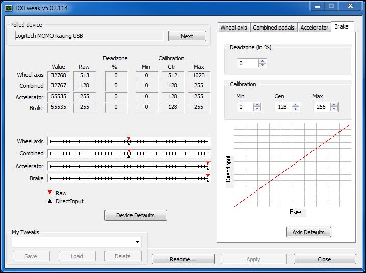DXTweak2 Change calibration and deadzone settings of a DirectInput game