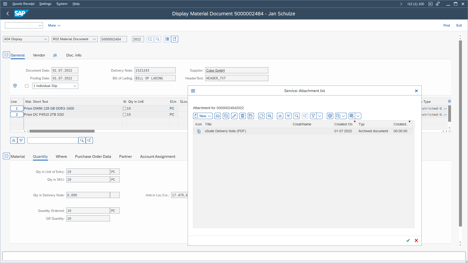 Processing Delivery Notes in SAP xSuite