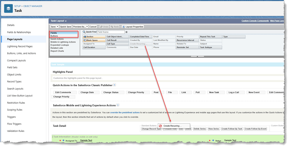 Recurring Tasks in Salesforce Lightning