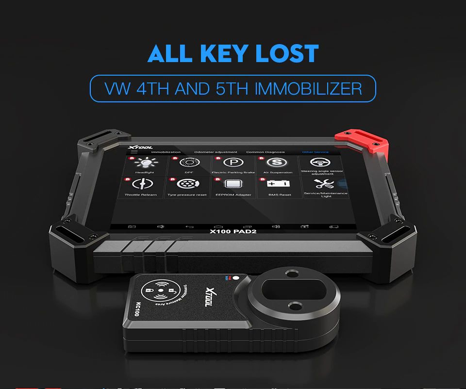 Xtool X100 Pad2 Pro with KC100 for VW 4th 5th IMMO Function