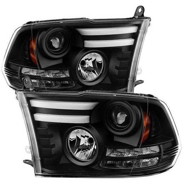 Spyder 5081001 Black Projector Headlights With Light Bar DRL XDP