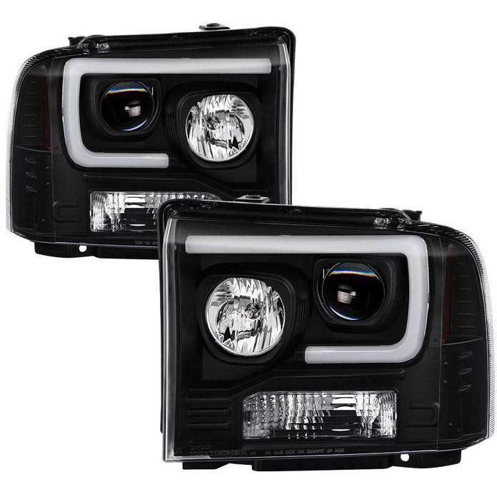 Spyder 5084507 Black Projector Headlights With Light Bar DRL XDP