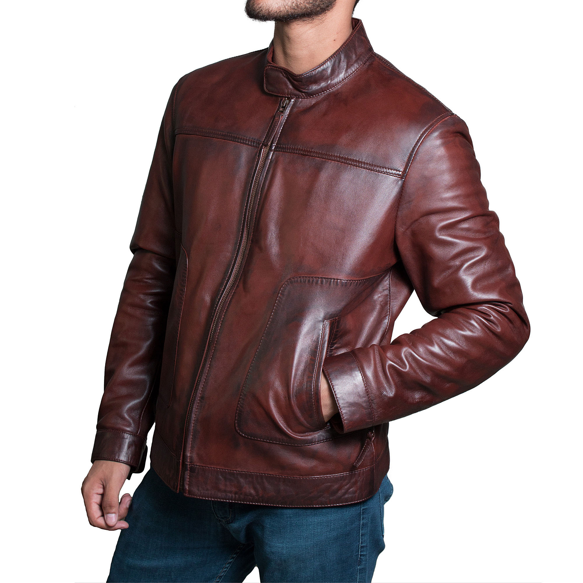 Men's Brown Slim Fit SoftWax Classic Leather Jacket XtremeJackets
