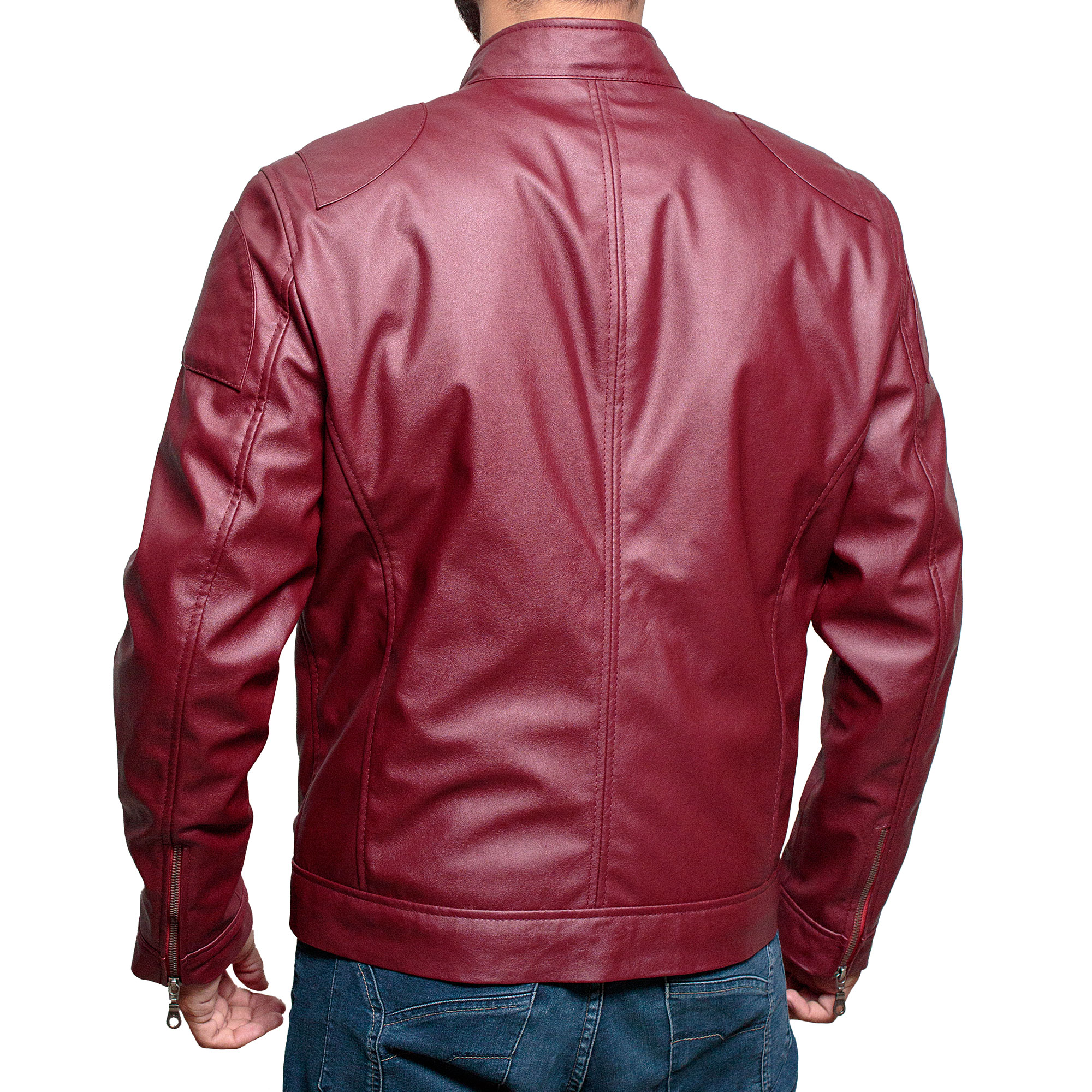 Men's Red Faux Leather Biker Jacket for Sale XtremeJackets