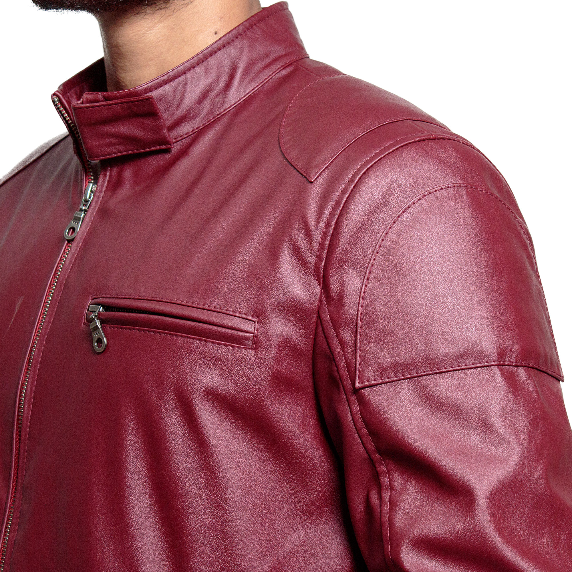 Men's Red Faux Leather Biker Jacket for Sale XtremeJackets