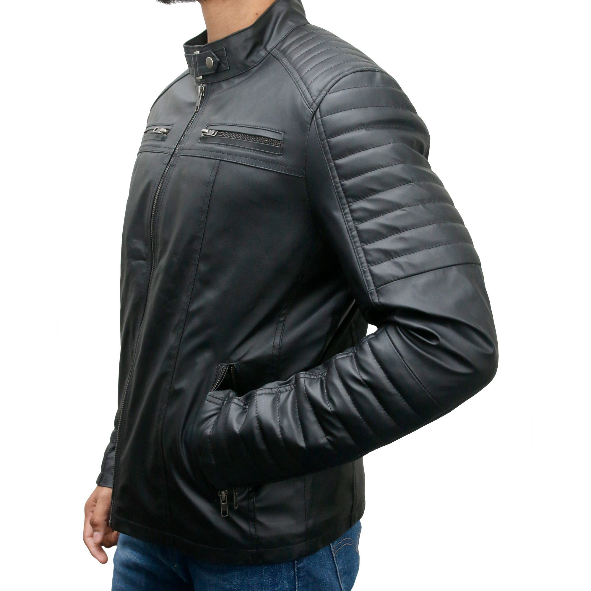 Men's Faux Leather Biker Slim Fit Jacket XtremeJackets