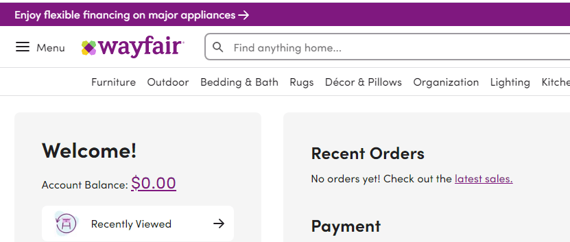 wayfair虚拟信用卡购物测试与教程虚拟信用卡