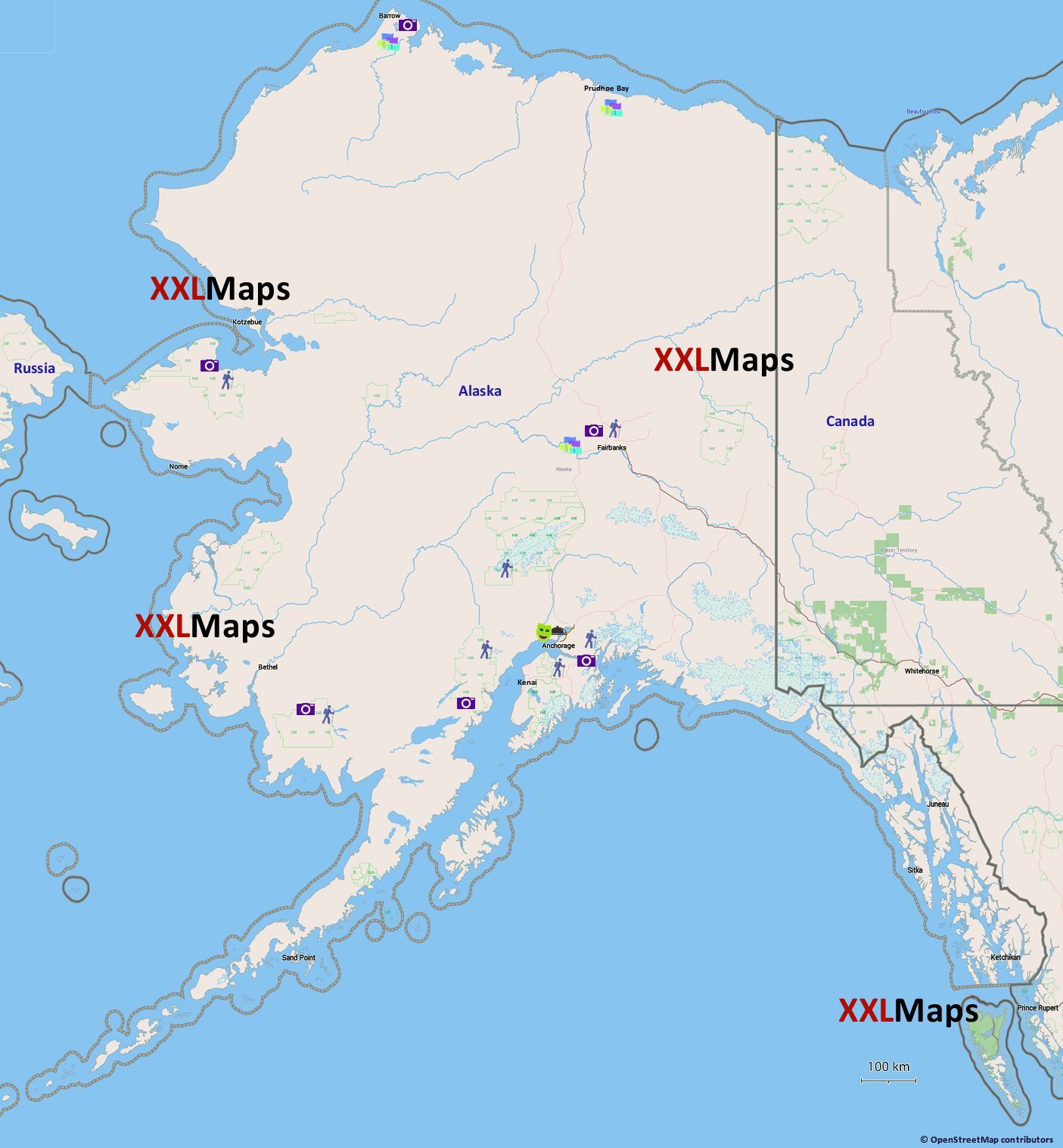 Alasca Mapa, Flagge Von Alaska Karte Flagge Der Usa Clipart Alaska