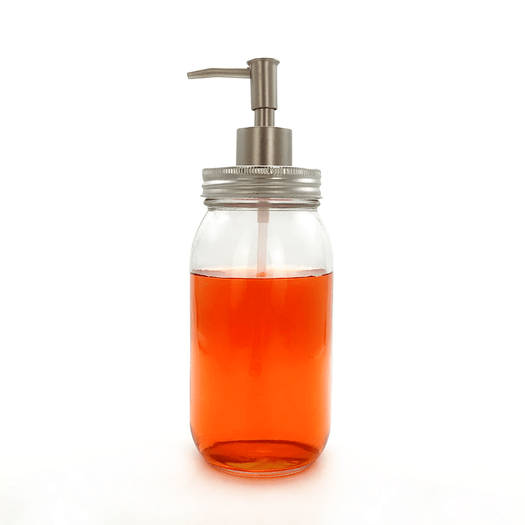 wholesale 700ml clear round large glass jar with pump lid for shampoo