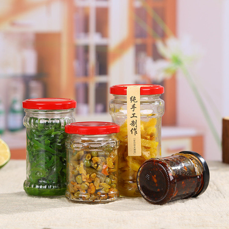 wholesale 100ml280ml glass canning jars pickle jar with metal lid