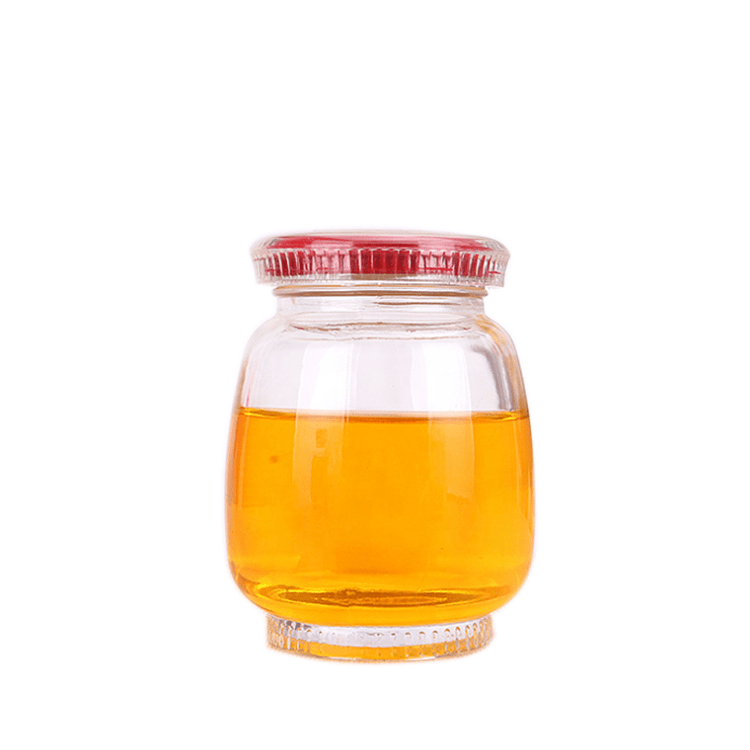 Wholesale glass honey jar 120ml jam glass jar with metal lid