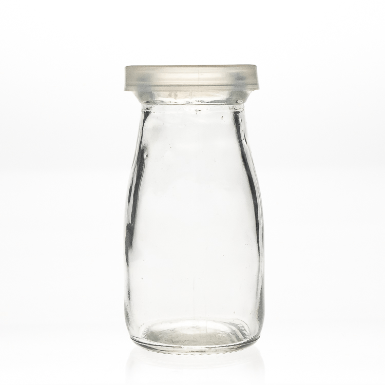 Wholesale Round Empty Storage Milk Pudding Bottle Glass Yogurt Jars
