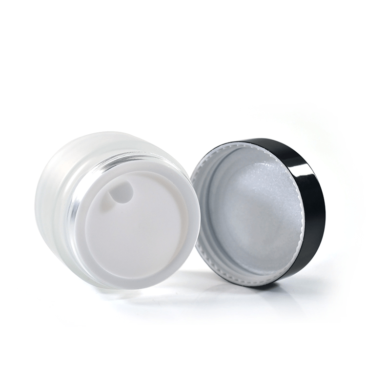 Luxury Frosted Cosmetics Packaging Containers Glass Cream Jar with