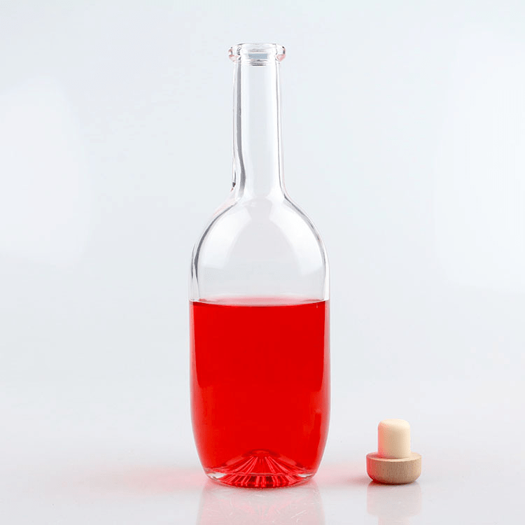 400ml Clear Round Glass Wine Bottles With Cork Stopper