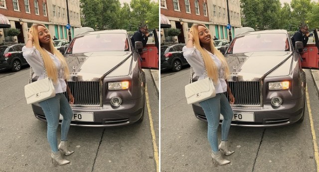 DJ Cuppy Flaunts Customized Rolls Royce