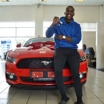 man receives ford mustang