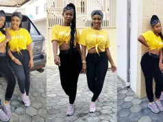 Actress, Iyabo Ojo and her daughter twin in belly baring tops as they make dance video together (Photos + Video)