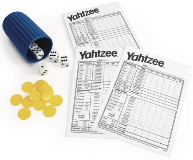 Yahtzee Equipment Dice, Shakers, Score Cards, and Beyond
