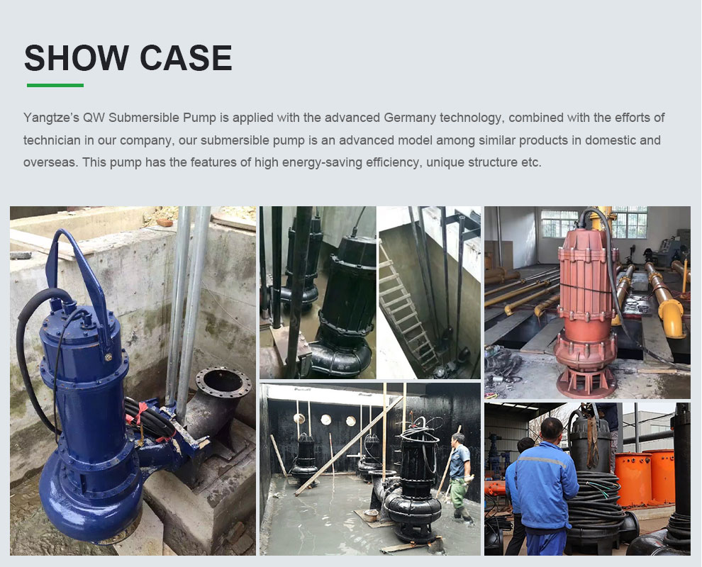 QW Submersible sewage water Pump YANGTZE RIVER PUMP