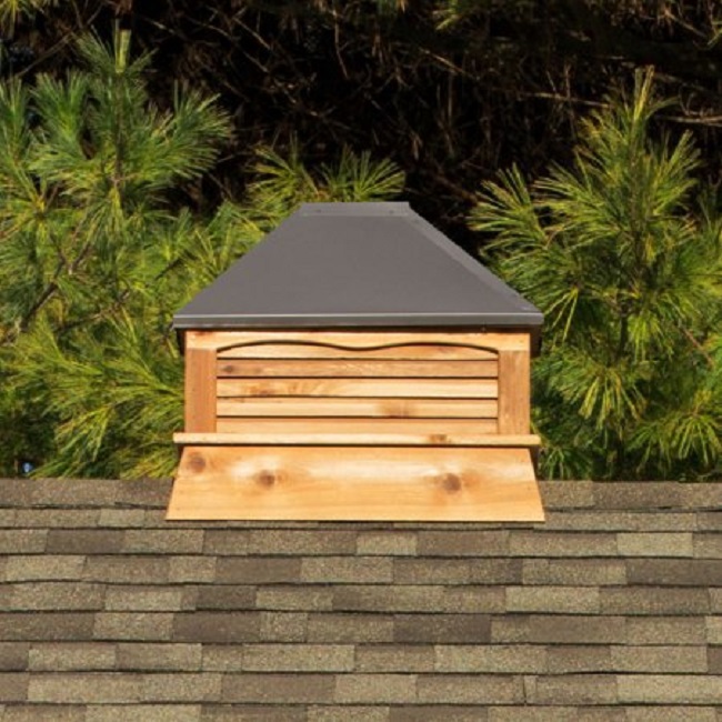 Rectangle Cedar Cupola with Bronze Metal Roof YardCraft