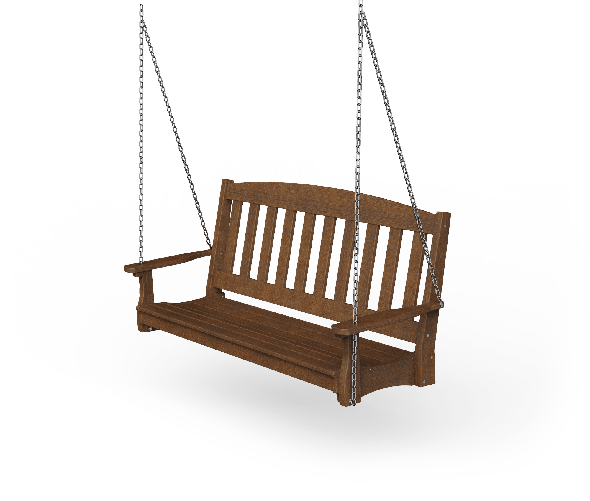Poly Garden Swing With Natural Wood Grain YardCraft
