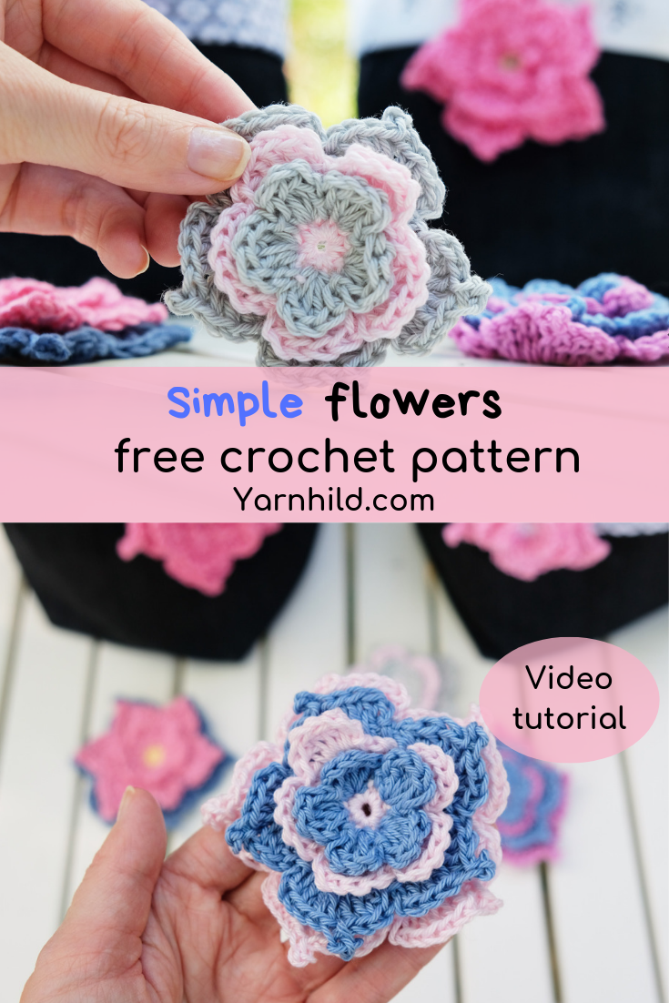 The Flora Flower Crochet flower pattern — Video and written pattern