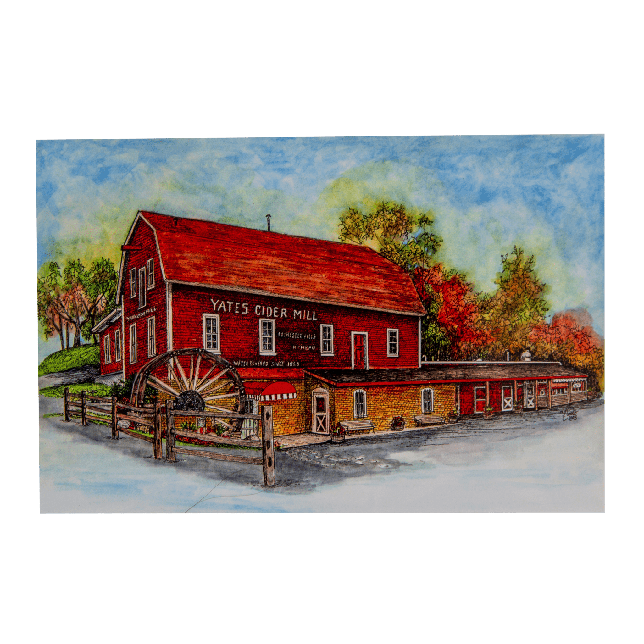 Yates Cider Mill Notecard Yates Cider Mill