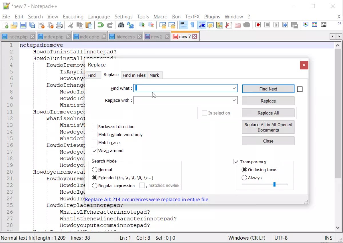 Remove All Unwanted Characters Using Notepad And Notepad++ Whitespace