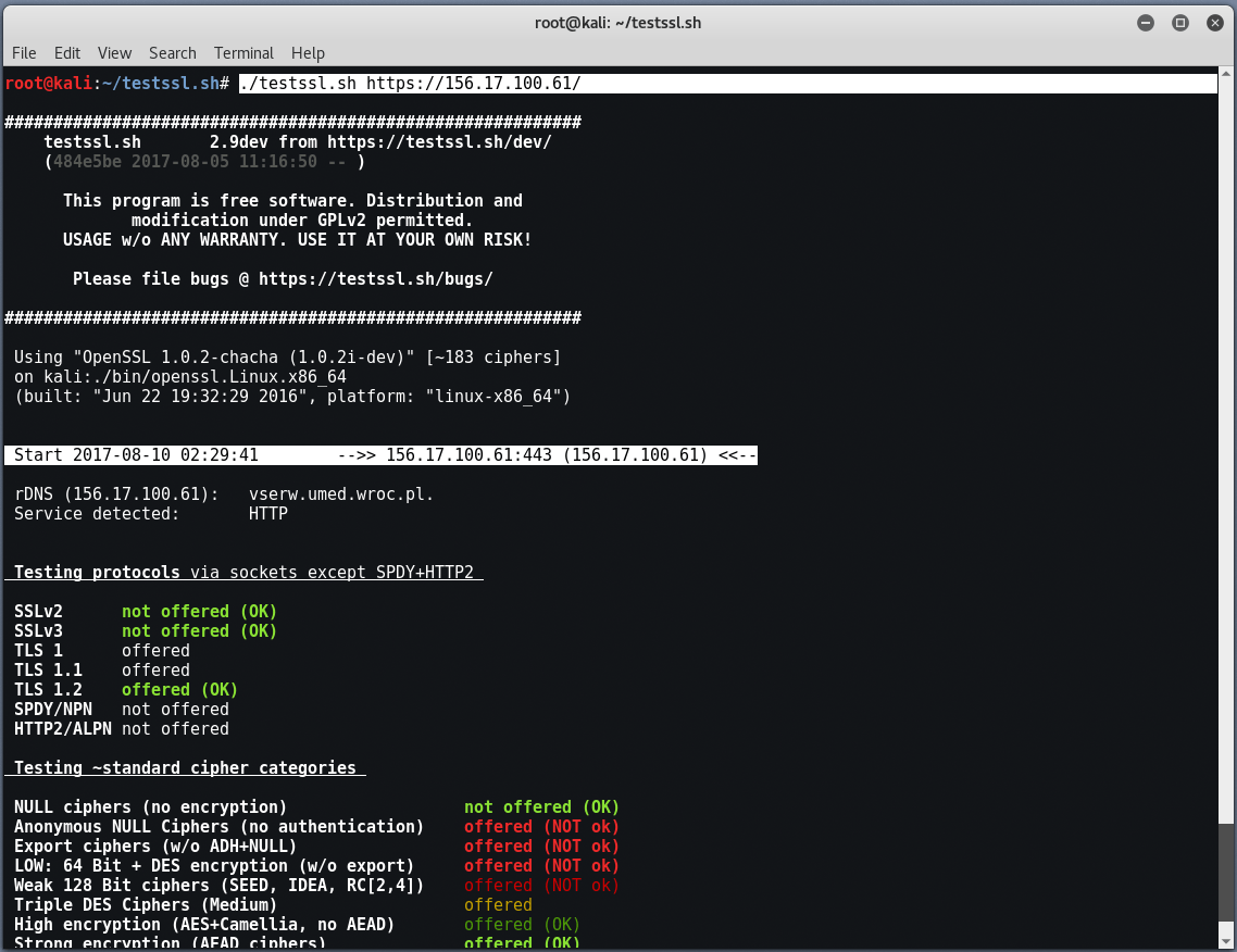 Testing all SSL Vulnerabilities with TestSSL Python Script Yeah Hub